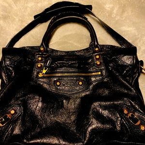 Balenciaga City Bag- Black with gold hardware